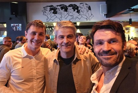 Jules MONTELS, Délégué régional Mudetaf, Laurent VEZY, buraliste et ancien Délégué régional, et Emmanuel BALAS,  gérant de Buralform